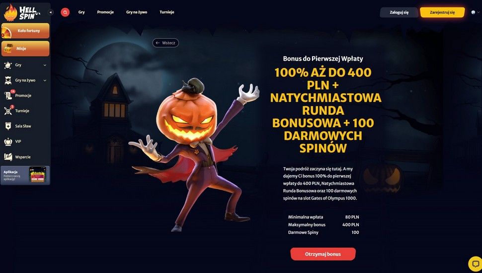 Hellspin Bonus powitalny