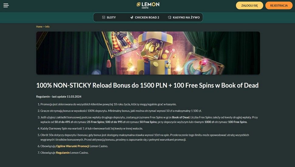 Lemon casino Bonus reload