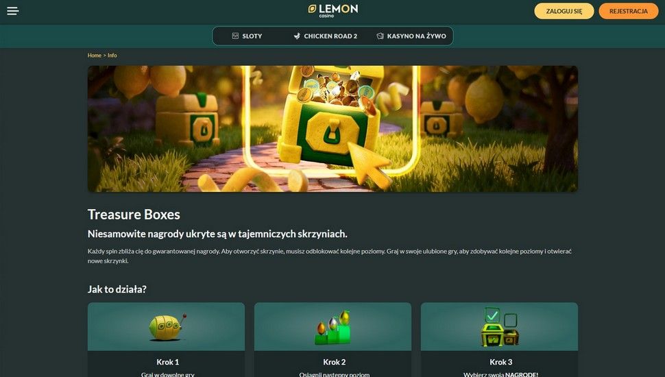 Lemon casino Bonus Treasure Boxes