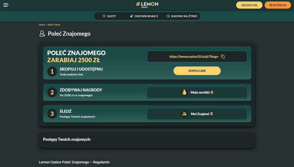 Lemon casino Program referencyjny