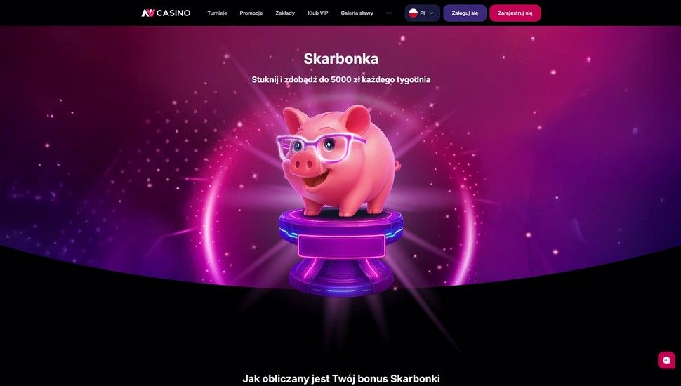 NV Casino Bonus mobilny Skarbonka