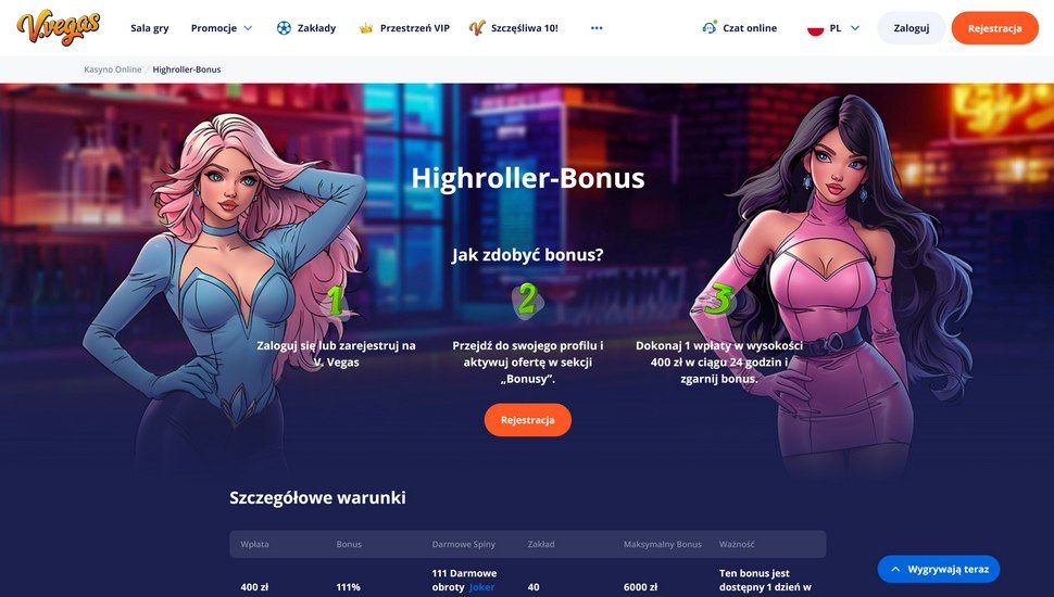 V.Vegas Bonus High Roller