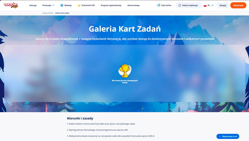 Vulkan Vegas Galeria Kart Zadań