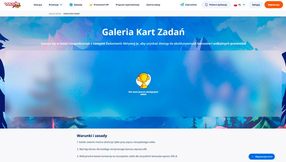 Vulkan Vegas Galeria Kart Zadań