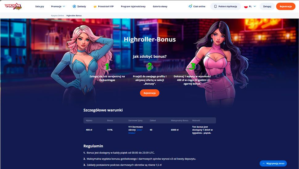 Vulkan Vegas Bonus High Roller