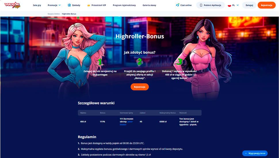 Vulkan Vegas Bonus High Roller