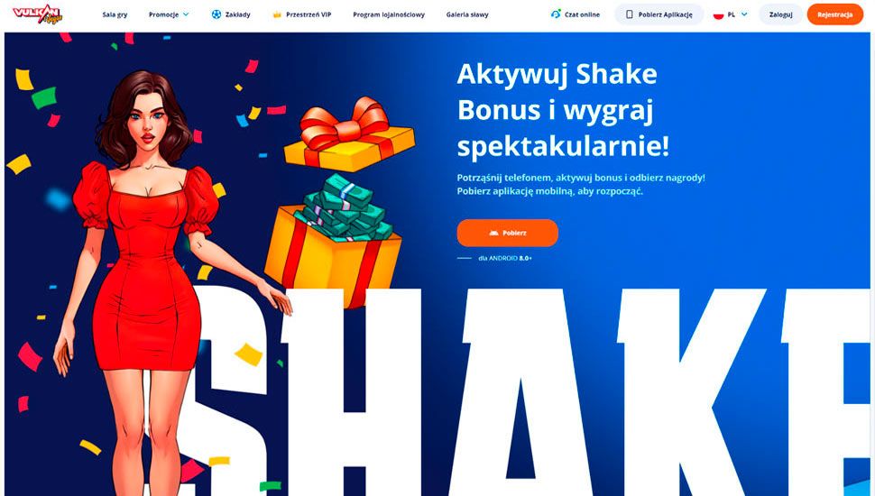 Vulkan Vegas Shake Bonus mobilny