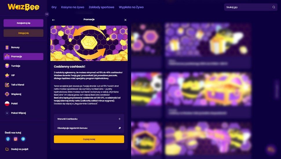 WazBee Codzienny cashback