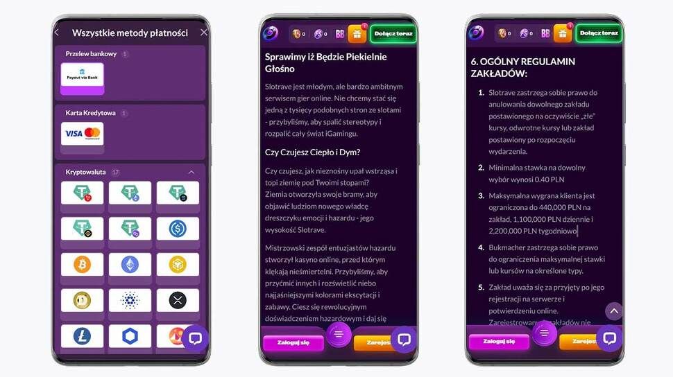 Screenshot of SlotRave Casino main page