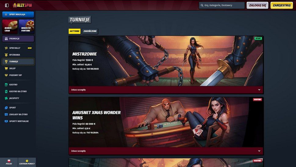 AllySpin casino turnieje