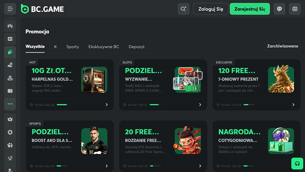BC.game - lista promocji