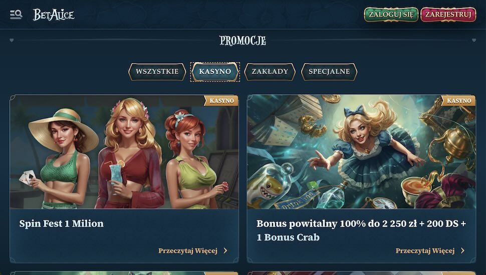BetAlice Kasyno Promocje