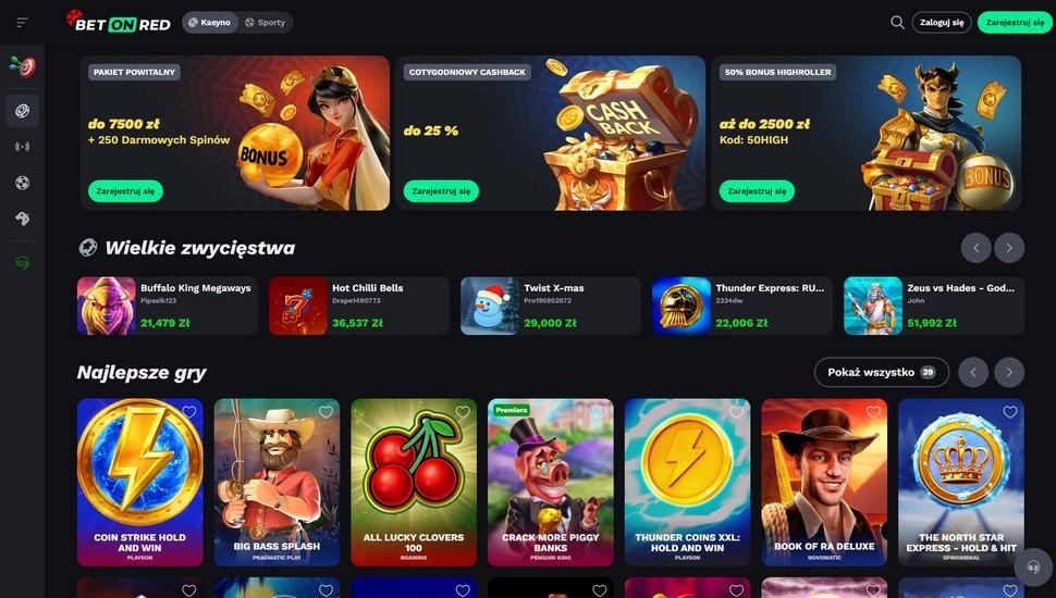BetOnRed kasyno gry