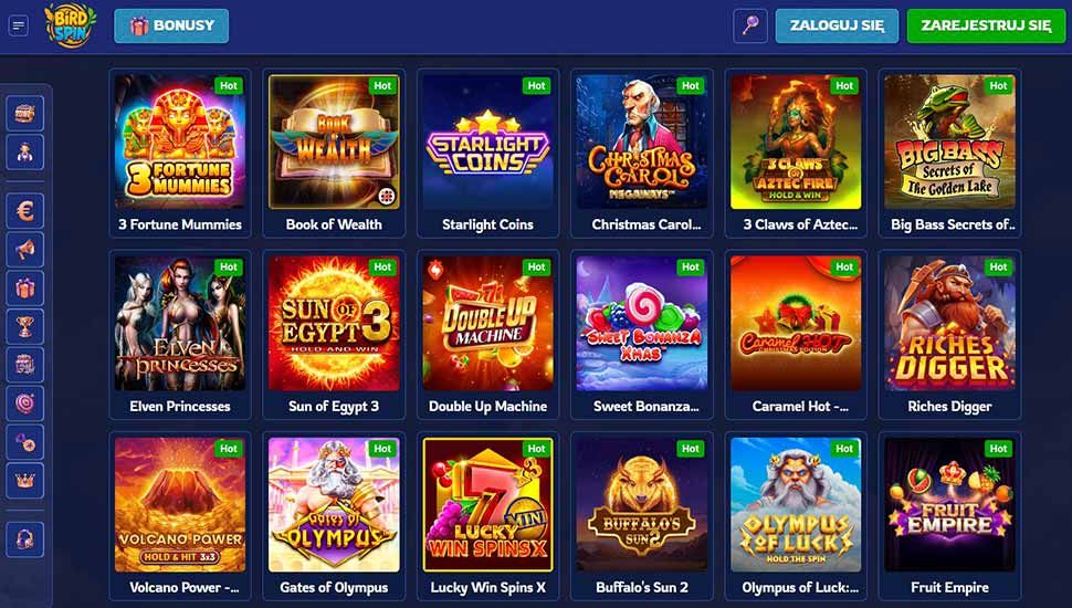 Birdspin Casino – lista gier