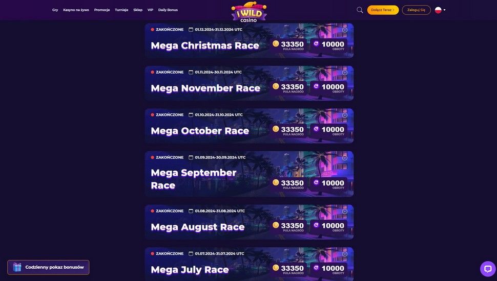 iWild casino turnieje