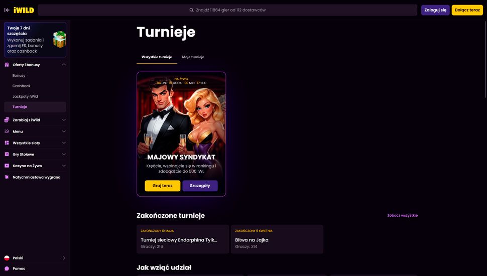 iWild casino turnieje