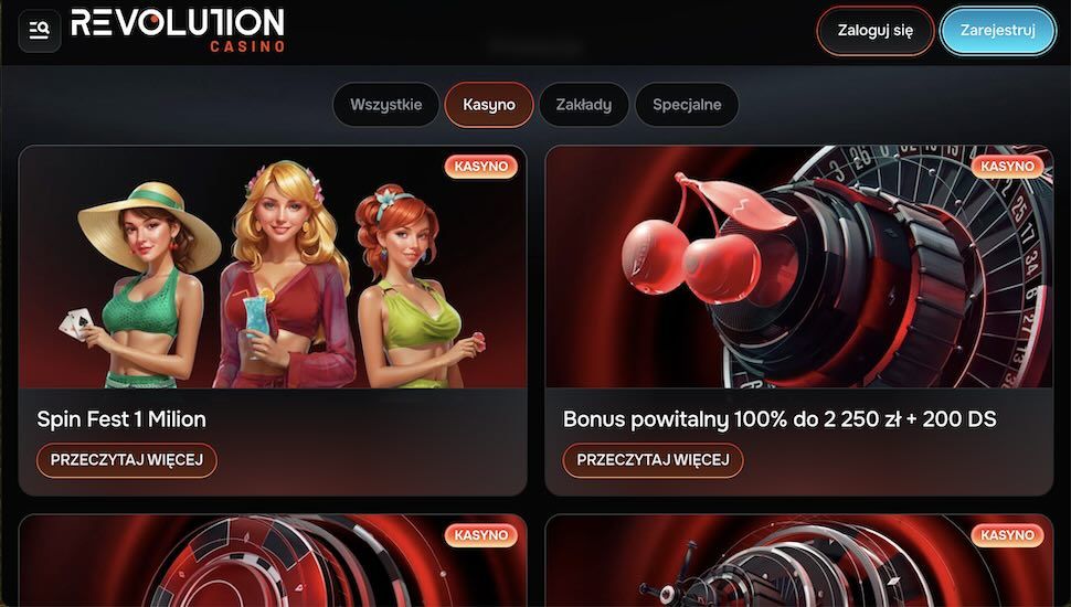 Revolution kasyno Promocje