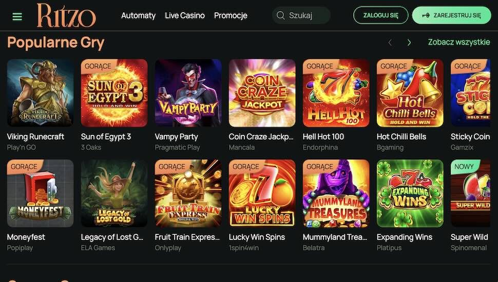 Ritzo Casino Gry