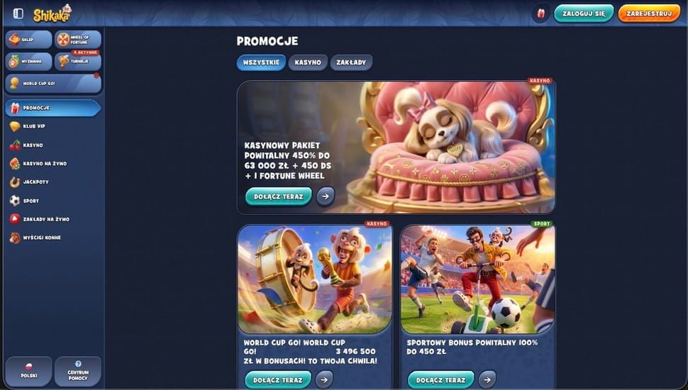 Shikaka Casino bonusy