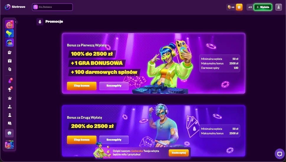 SlotRave Casino promocje