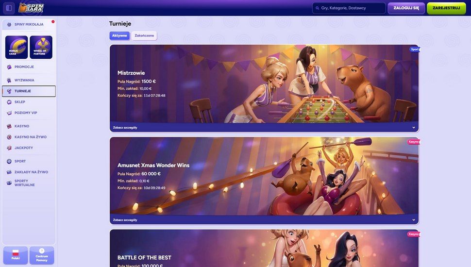 Spinbara casino turnieje