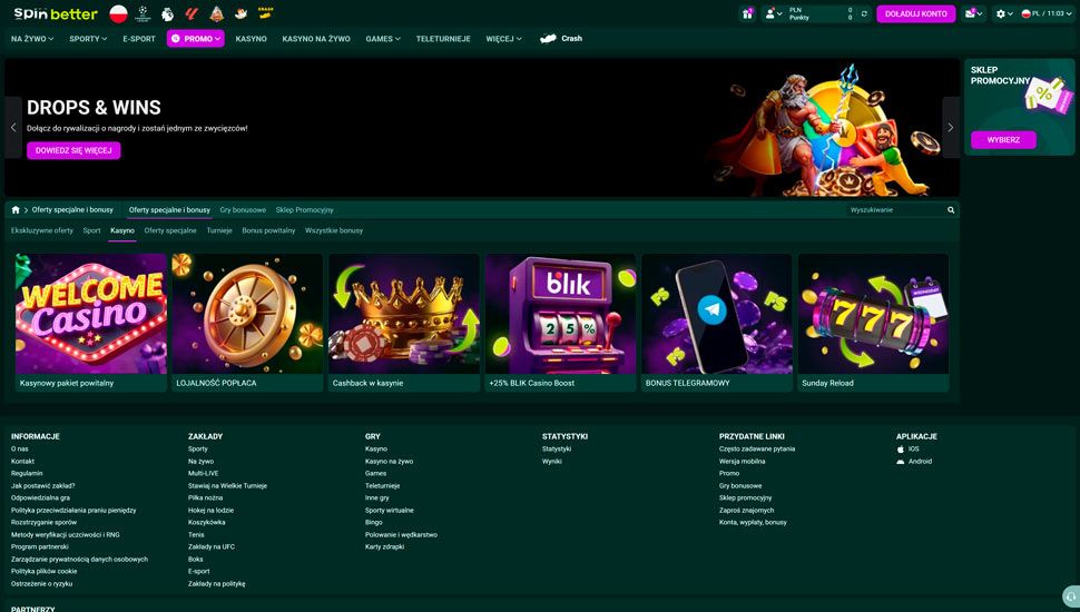 Spinbetter casino promocje