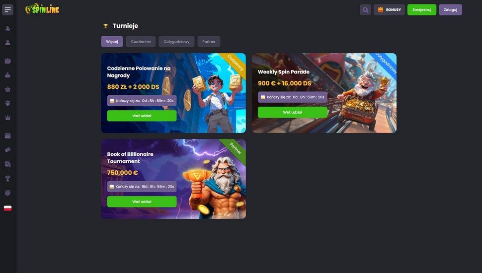 Spinline casino turnieje