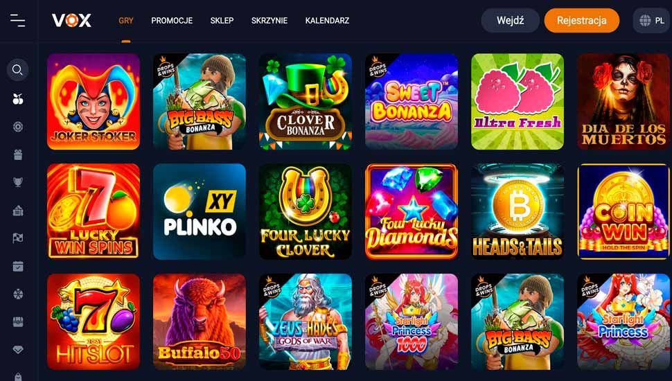 Oferta gier Vox Casino