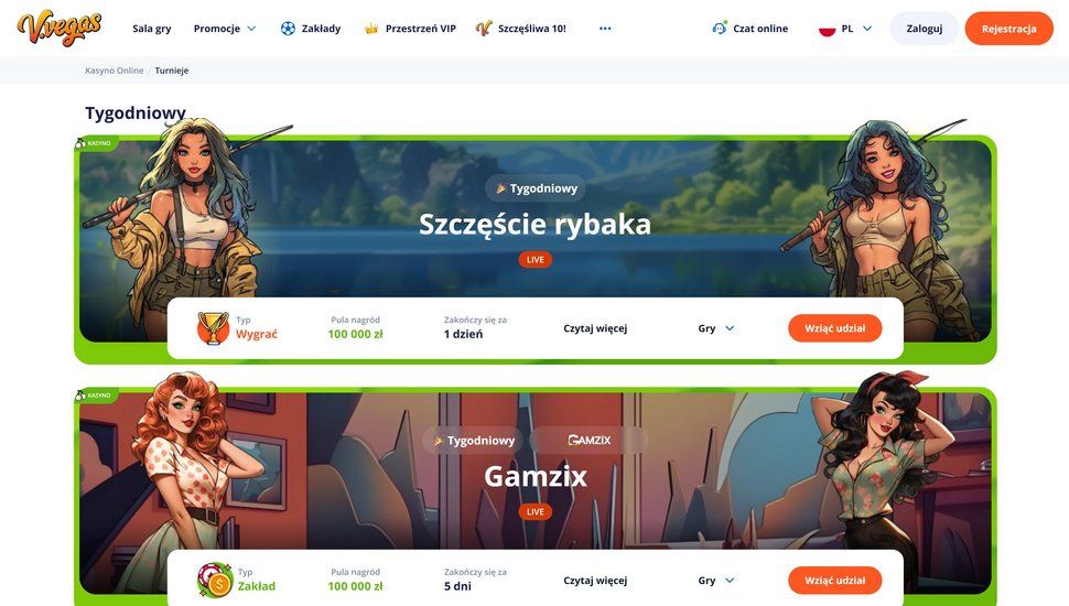 V.Vegas kasyno turnieje