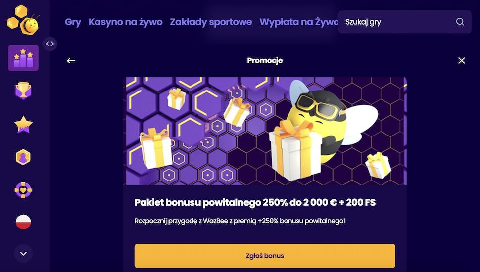 Wazbee Kasyno Bonusje