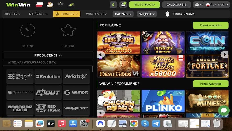 WinWin Casino Funkcionalnosc