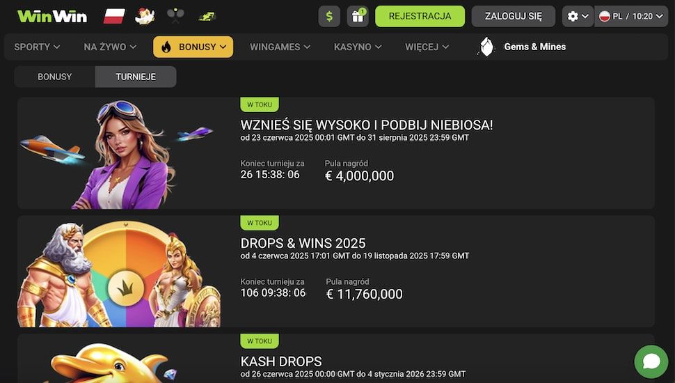 WinWin Kasyno Turnieje