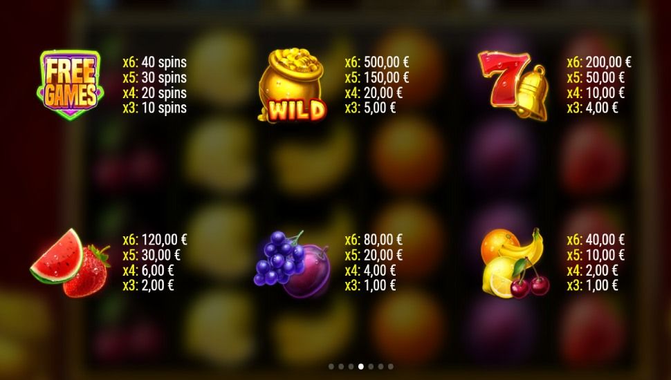 50 Wild Cash tabela wyplat