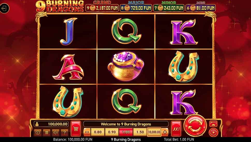 9 Burning Dragons slot gameplay
