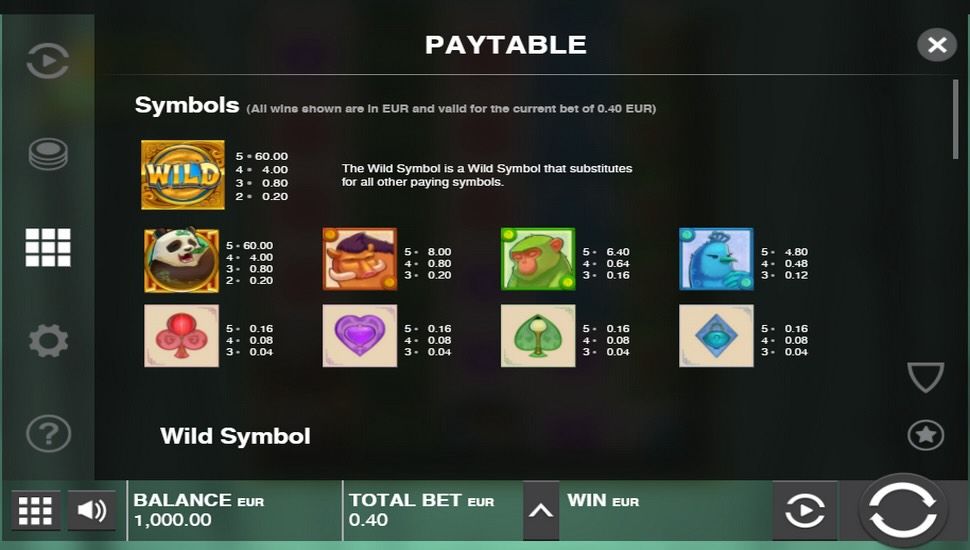 Big Bamboo slot Symboli