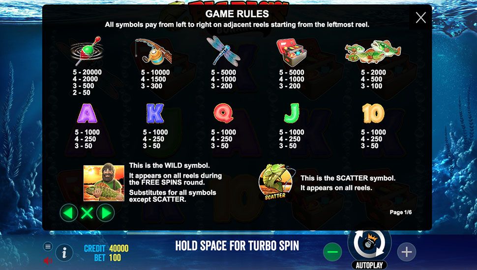 Big Bass Bonanza slot Symboli