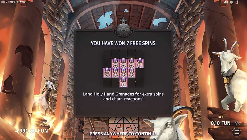 Holy Hand Grenade slot Bonusowe