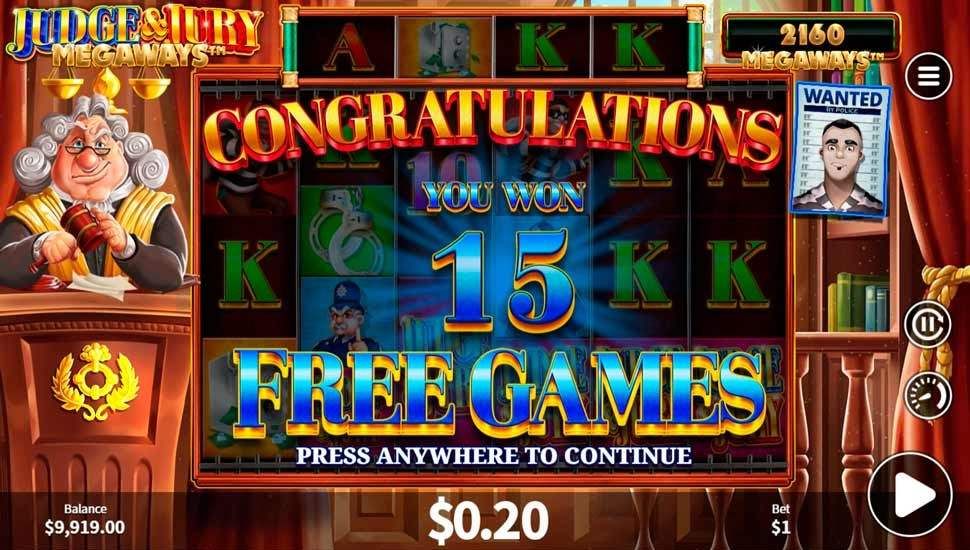 Judge And Jury Megaways bonus