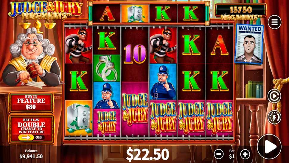 Judge And Jury Megaways rozgrywka