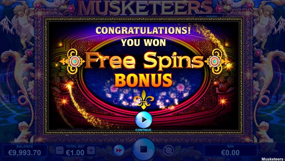 Musketeers slot tabela bonus