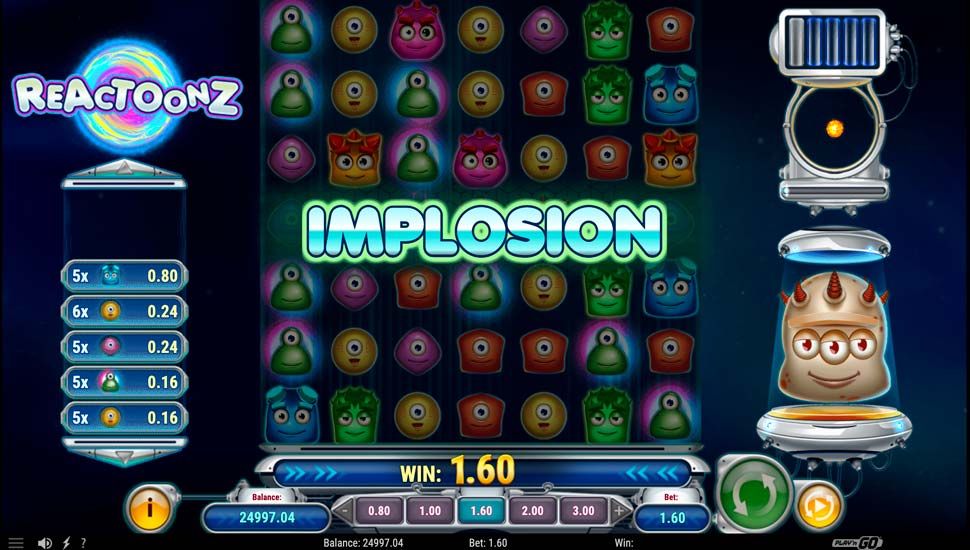 Reactoonz slot Bonusowe