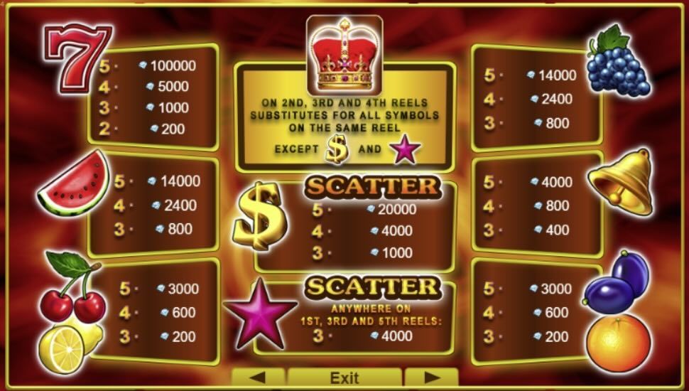Shining Crown slot Symboli