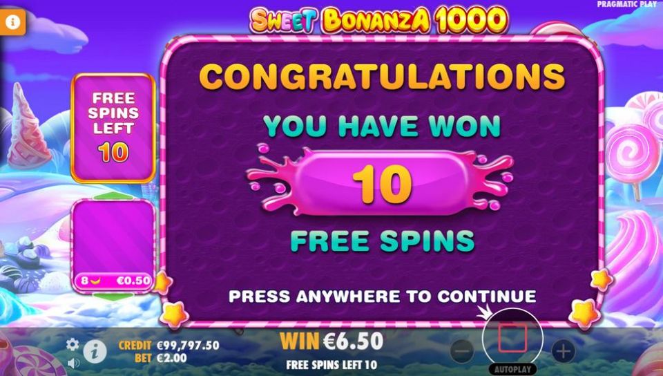 Sweet Bonanza 1000 slot Free spiny