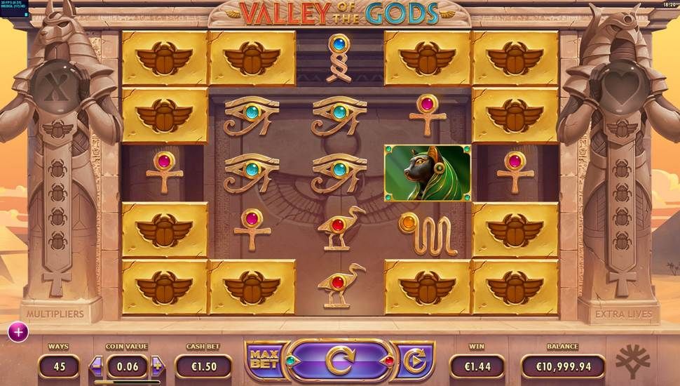 Valley of the Gods slot gameplay